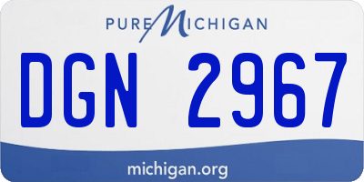 MI license plate DGN2967