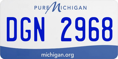 MI license plate DGN2968