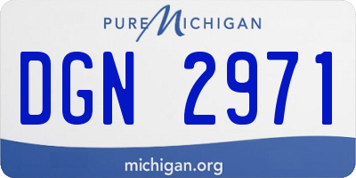 MI license plate DGN2971