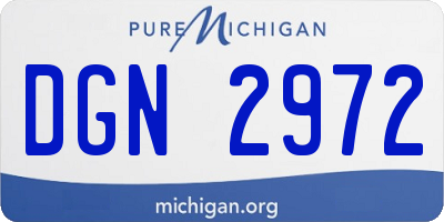 MI license plate DGN2972