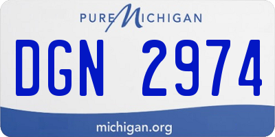 MI license plate DGN2974