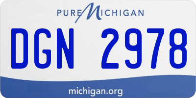 MI license plate DGN2978