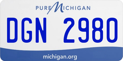 MI license plate DGN2980