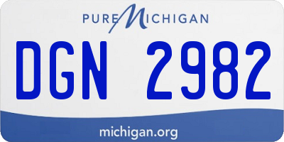 MI license plate DGN2982