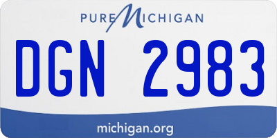 MI license plate DGN2983