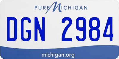 MI license plate DGN2984