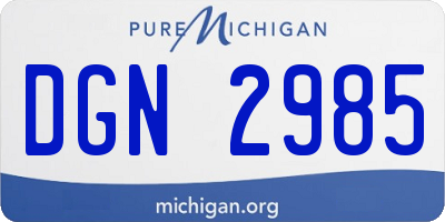 MI license plate DGN2985