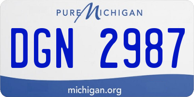 MI license plate DGN2987