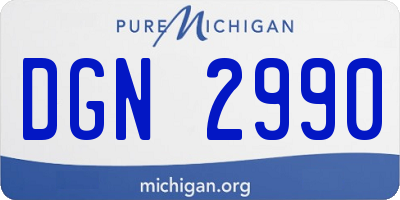 MI license plate DGN2990
