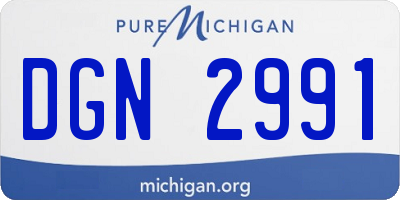 MI license plate DGN2991