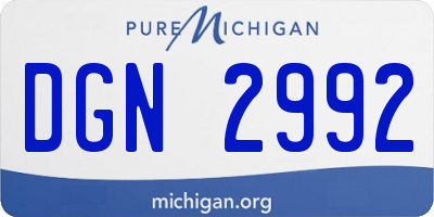 MI license plate DGN2992