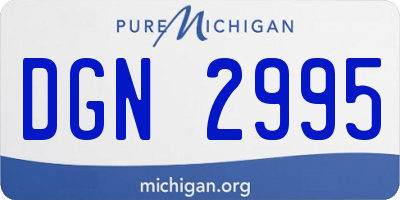 MI license plate DGN2995