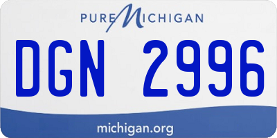 MI license plate DGN2996