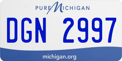 MI license plate DGN2997