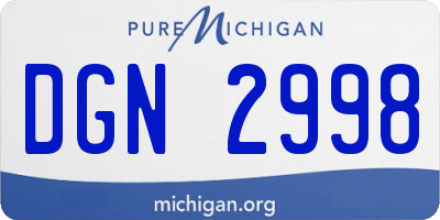 MI license plate DGN2998