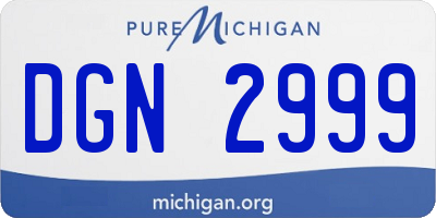 MI license plate DGN2999