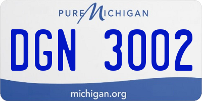 MI license plate DGN3002