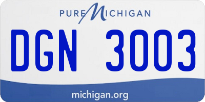 MI license plate DGN3003