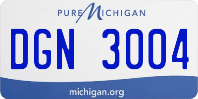 MI license plate DGN3004