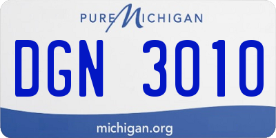 MI license plate DGN3010
