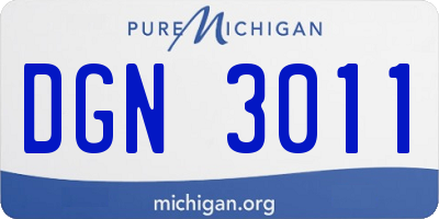 MI license plate DGN3011