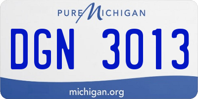 MI license plate DGN3013