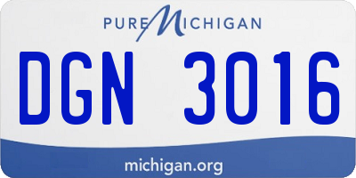 MI license plate DGN3016