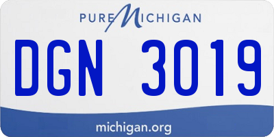 MI license plate DGN3019