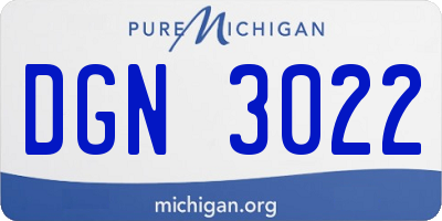 MI license plate DGN3022