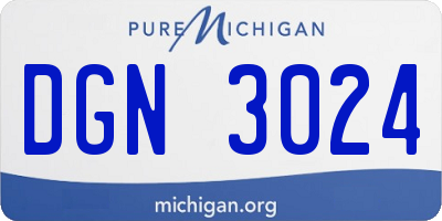 MI license plate DGN3024