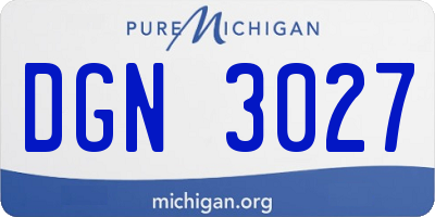 MI license plate DGN3027