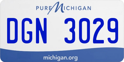 MI license plate DGN3029