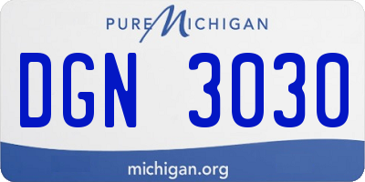 MI license plate DGN3030