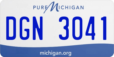 MI license plate DGN3041