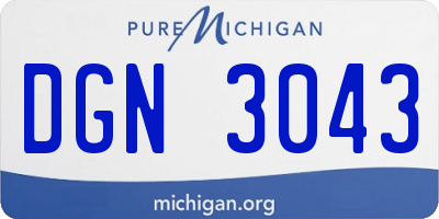 MI license plate DGN3043