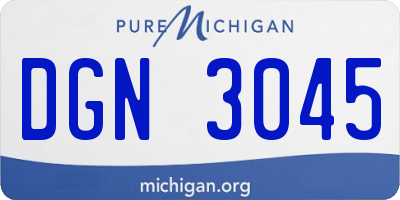 MI license plate DGN3045
