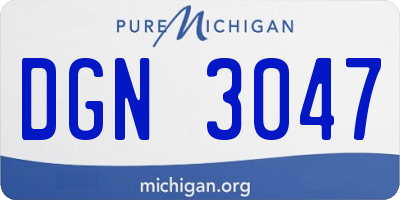 MI license plate DGN3047