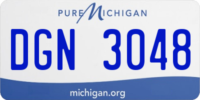 MI license plate DGN3048