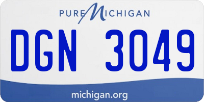 MI license plate DGN3049