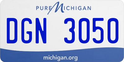 MI license plate DGN3050