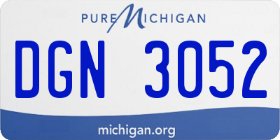 MI license plate DGN3052