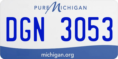 MI license plate DGN3053