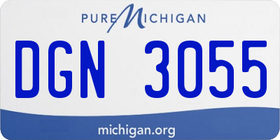 MI license plate DGN3055