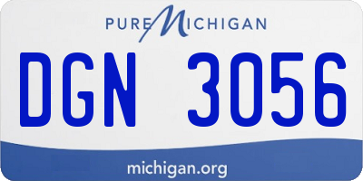 MI license plate DGN3056