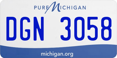 MI license plate DGN3058