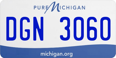 MI license plate DGN3060