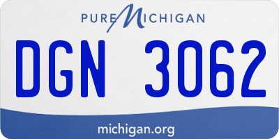 MI license plate DGN3062