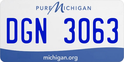 MI license plate DGN3063