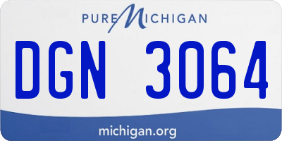 MI license plate DGN3064