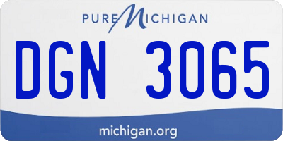MI license plate DGN3065